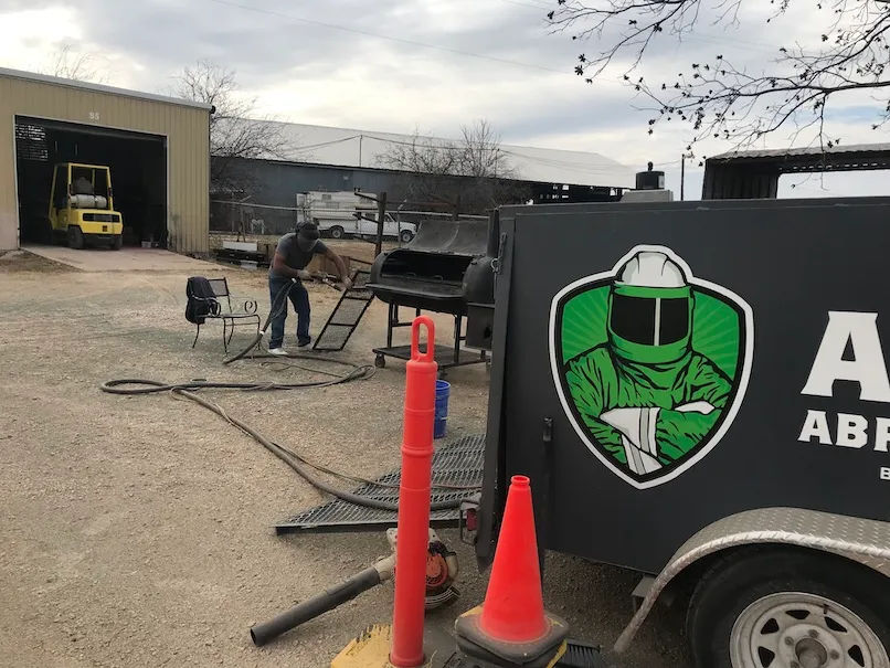 another angle of sandblasting